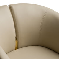 Corita Beige Vegan Leather + Champagne Gold Dining Chair