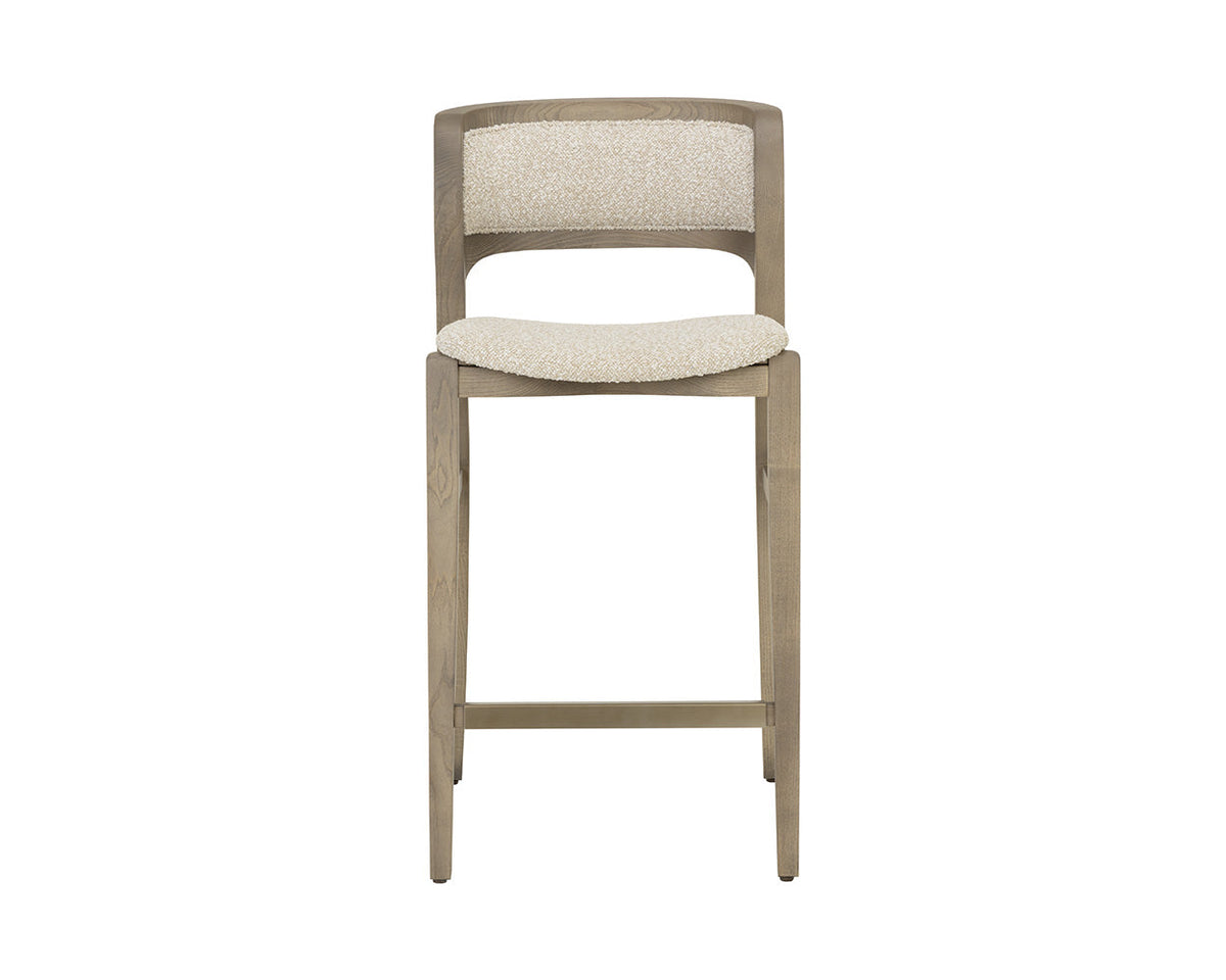Arco Oatmeal Solid Ash Wood Counter Stool