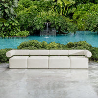Verah White Outdoor Armless Modular Sofa/Accent Chair