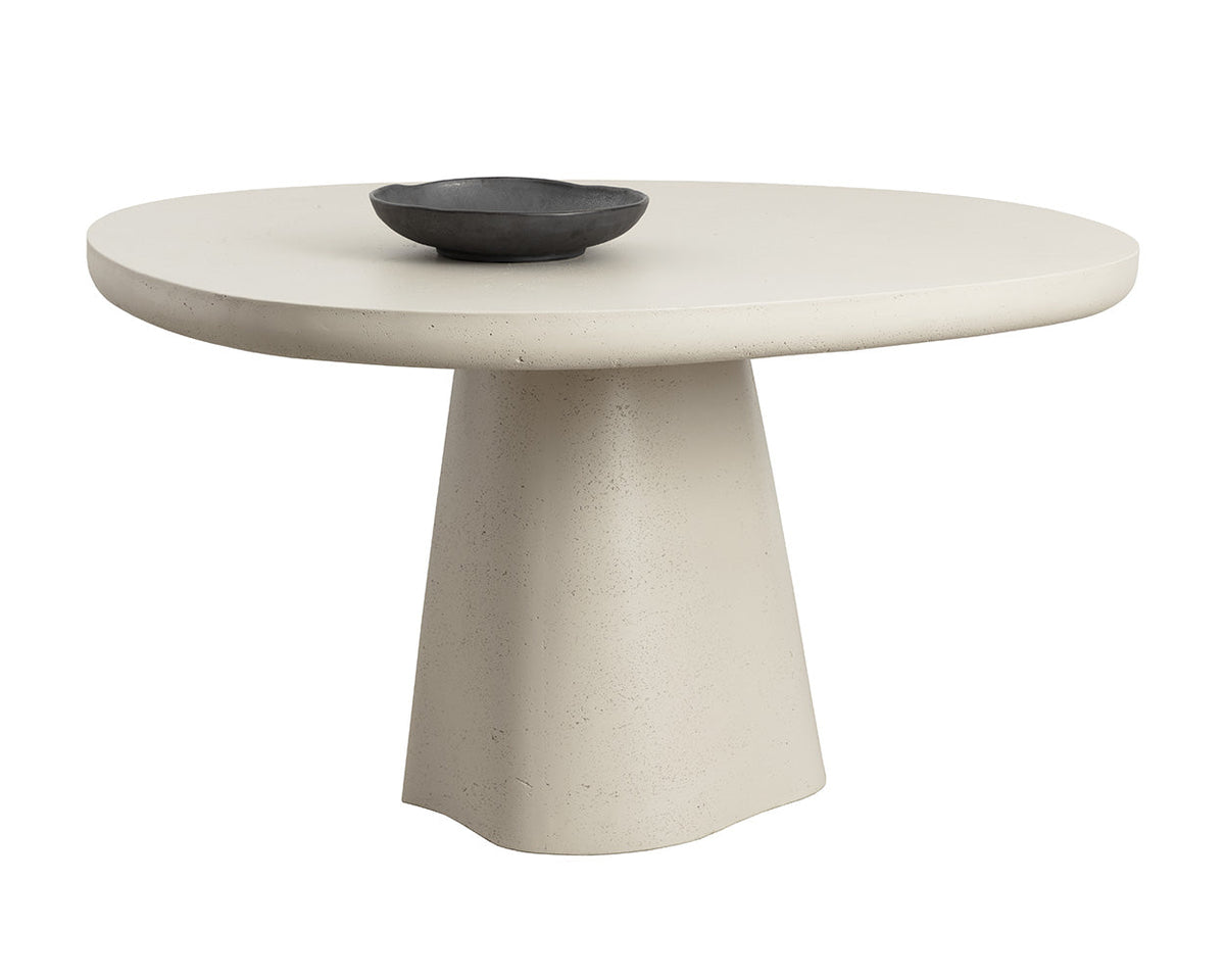 Celica 55" Sand Beige Concrete Indoor Outdoor Dining Table