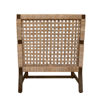 Alena Woven Seagrass & Ivory Linen Accent Chair