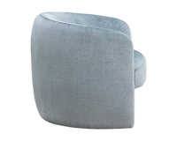 Mircea French Blue Plush Upholstered Curved Accent Chair