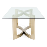 Allison Modern Glass & Gold Dining Table