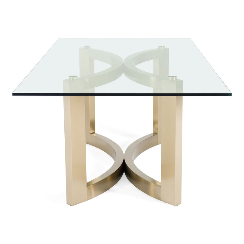 Allison Modern Glass & Gold Dining Table