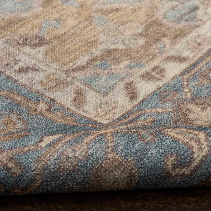 Paris Blue Green Washable Area Rug