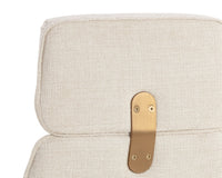 Kalev Cream Plush Fabric & Gold Desk Chair