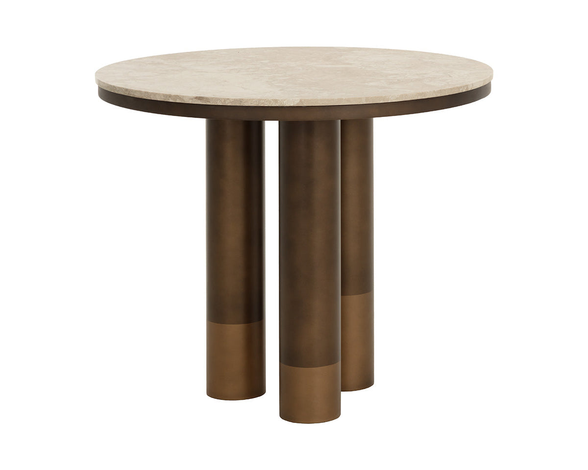 Andina Greige Marble & Two-Tone Bronze Gold Bistro Table