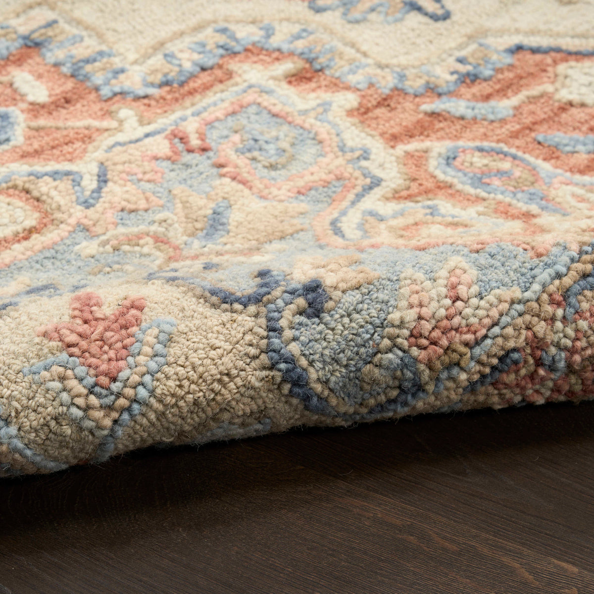 Goldie Ivory Rust Wool Persian Style Area Rug