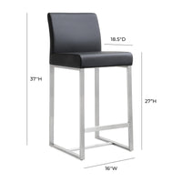 Moriah Black Steel Counter Stools (Set of 2) - Luxury Living Collection