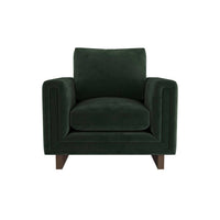 Lovell Forest Green Velvet & Dark Walnut Accent Chair