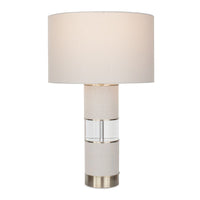 Sofi 29" Beige Linen & Gold Crystal Table Lamp