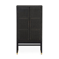Arimo Charcoal Woven Rattan Cabinet