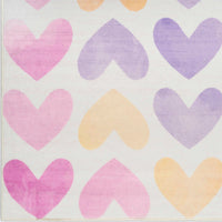 Pastel Multicolour Hearts Area Rug