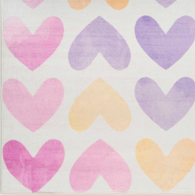 Pastel Multicolour Hearts Area Rug