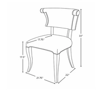 Oceane Light Blue Performance Linen & White Dining Chair