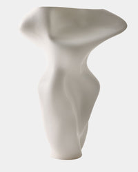 Large Alcobaca 24” European White Glazed Ceramic Vase