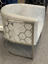 Cora Grey Velvet Accent Chair
