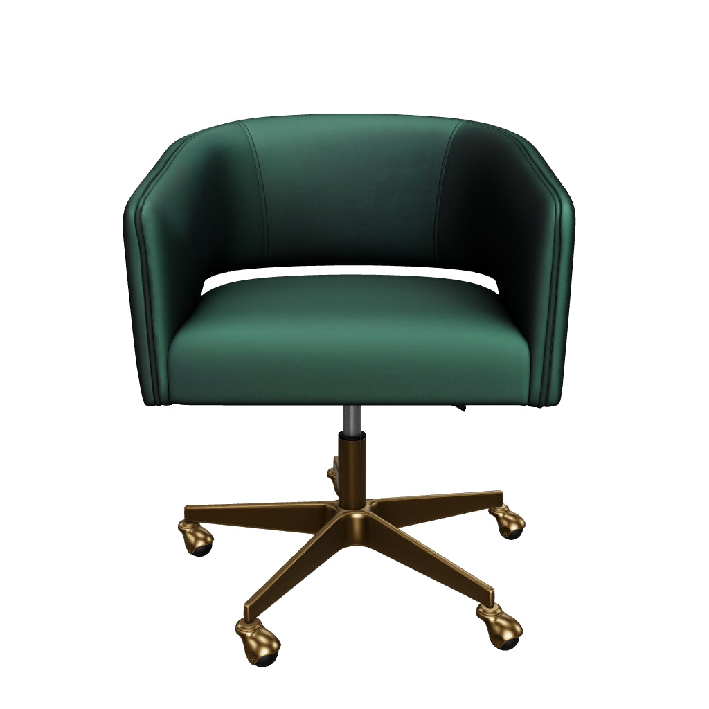 Claren Modern Deep Green & Gold Desk Chair