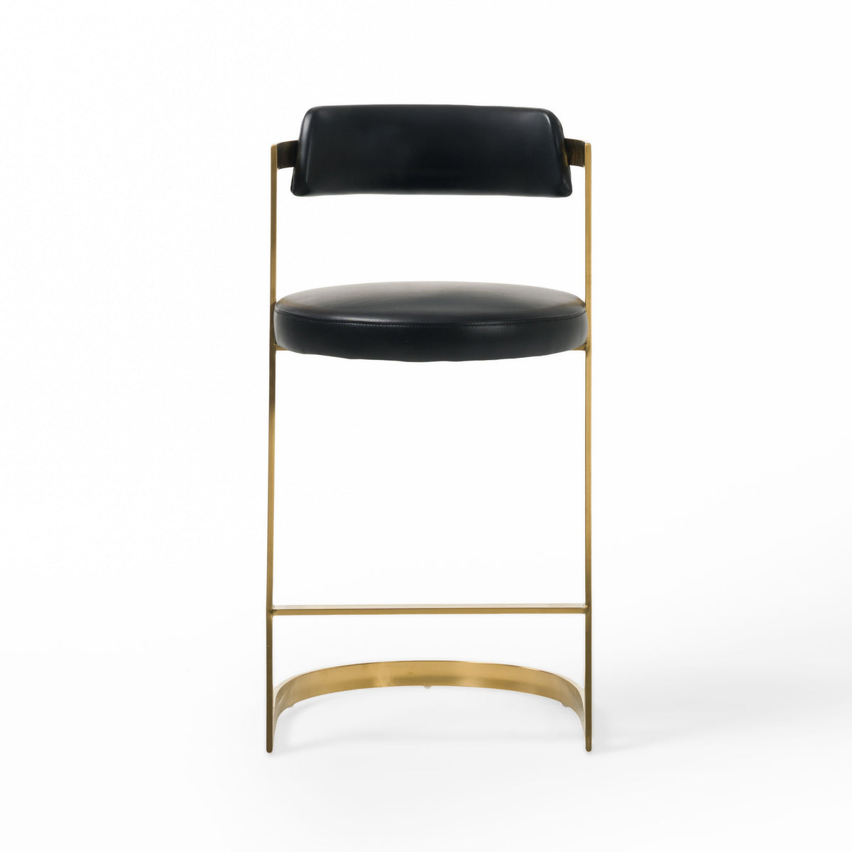 Diana Black Leatherette & Gold Counter Stool