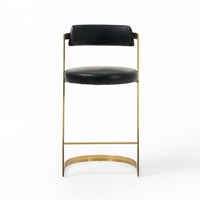 Diana Black Leatherette & Gold Counter Stool