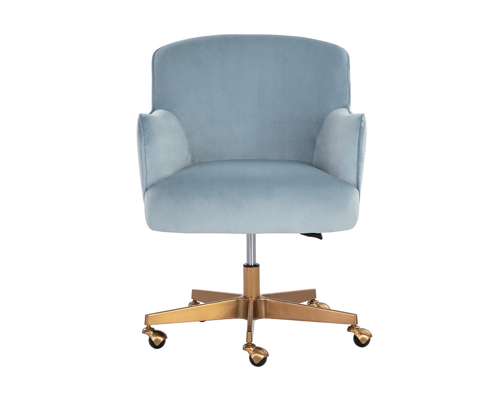 Karina Blue Sky & Gold Curved Desk Chair