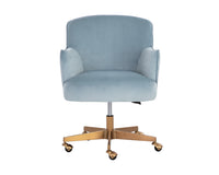 Karina Blue Sky & Gold Curved Desk Chair