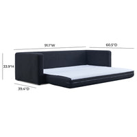 Ryan 91.1” Black Performance Boucle Sofa Bed