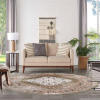 Pheobe Sage Multicolour Washable Area Rug