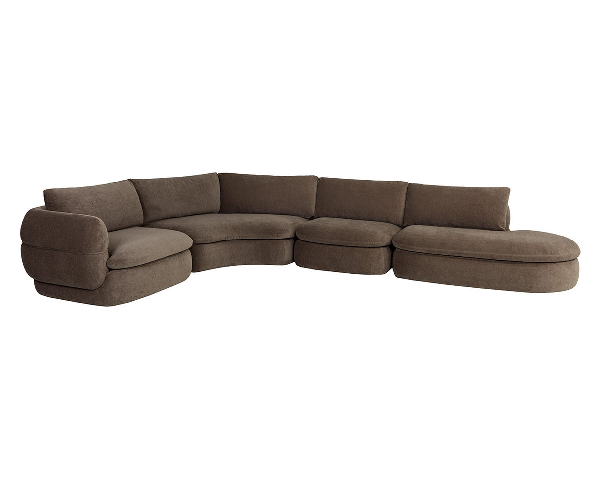 Oressa Brown Modular Corner Chair
