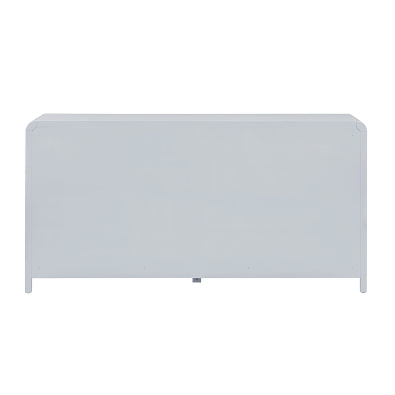 Ameline Pastel Blue Rattan 6 Drawer Dresser