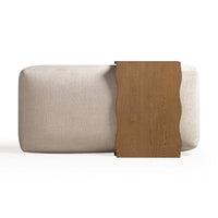 Spencer Cream Performance Basketweave Ottoman with Bridge Table