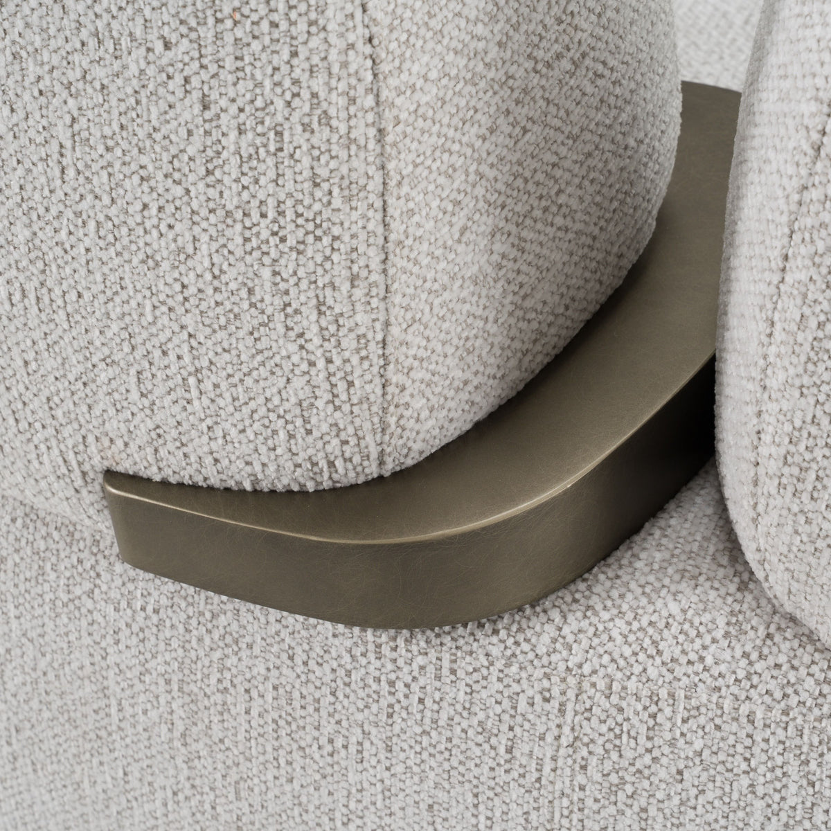 Grace 107" Modern Off-White & Antique Brass Sofa