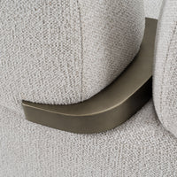 Grace 107" Modern Off-White & Antique Brass Sofa