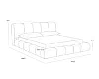 Olena Oatmeal Plush Upholstered Channel Bed