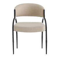 Zelise Natural Linen Dining Chair