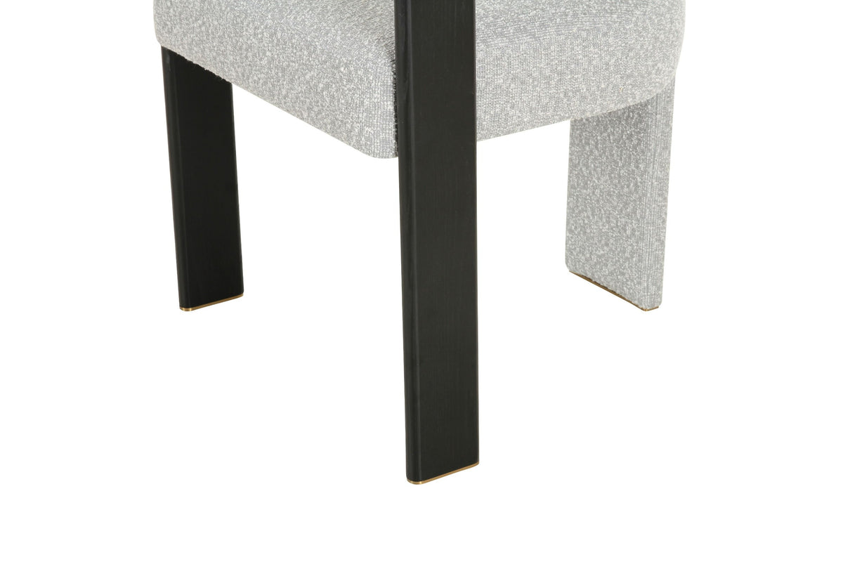 Braxton Modern Light Grey Fabric + Black Dining Chair