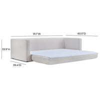 Reese 91" Cream Upcycled Performance Linen Sofa Bed