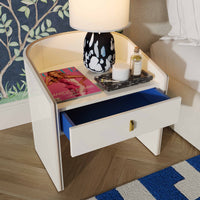Alie Cream Lacquer Nightstand - Luxury Living Collection