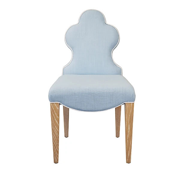 Fischer Light Blue Performance Linen Dining Chair