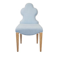 Fischer Light Blue Performance Linen Dining Chair