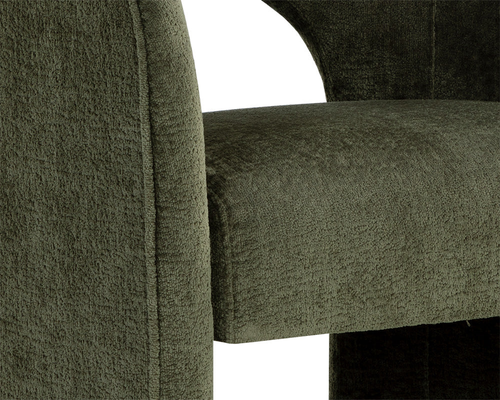 Anaya Rich Olive Upholstered Dining Armchair