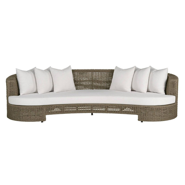Helene 109" Curved Outdoor White Performance Boucle Sofa
