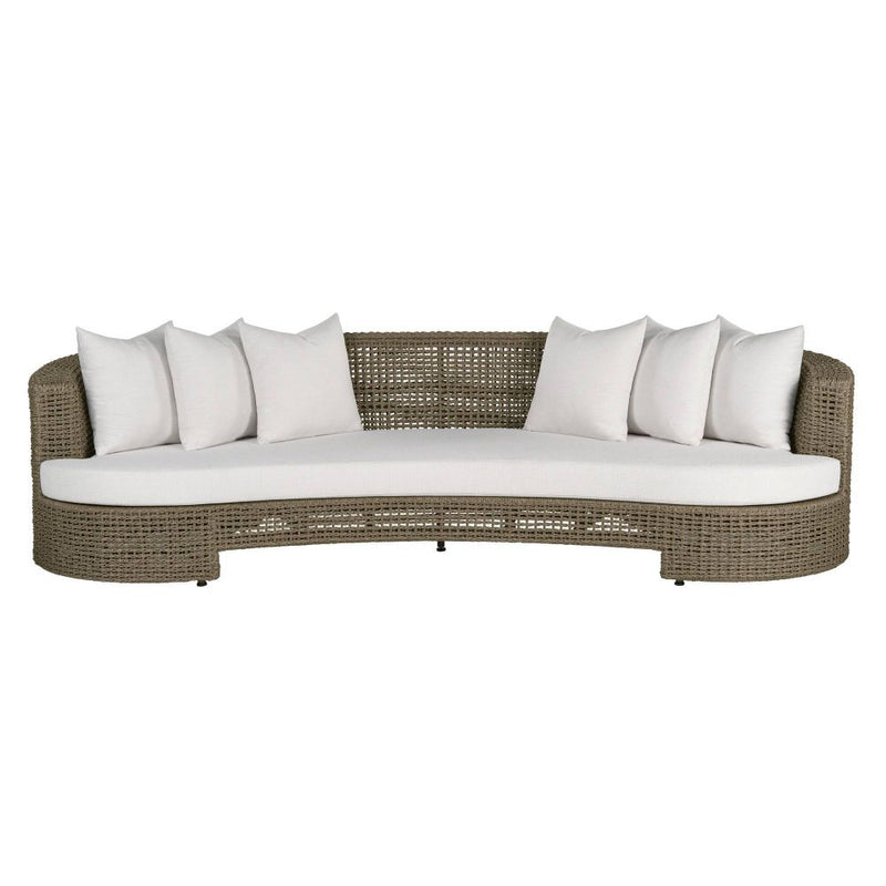 Helene 109" Curved Outdoor White Performance Boucle Sofa