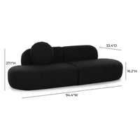 Sofie 94" Black Performance Boucle Sectional Sofa - Luxury Living Collection