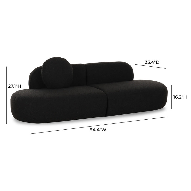 Sofie 94" Black Performance Boucle Sectional Sofa - Luxury Living Collection