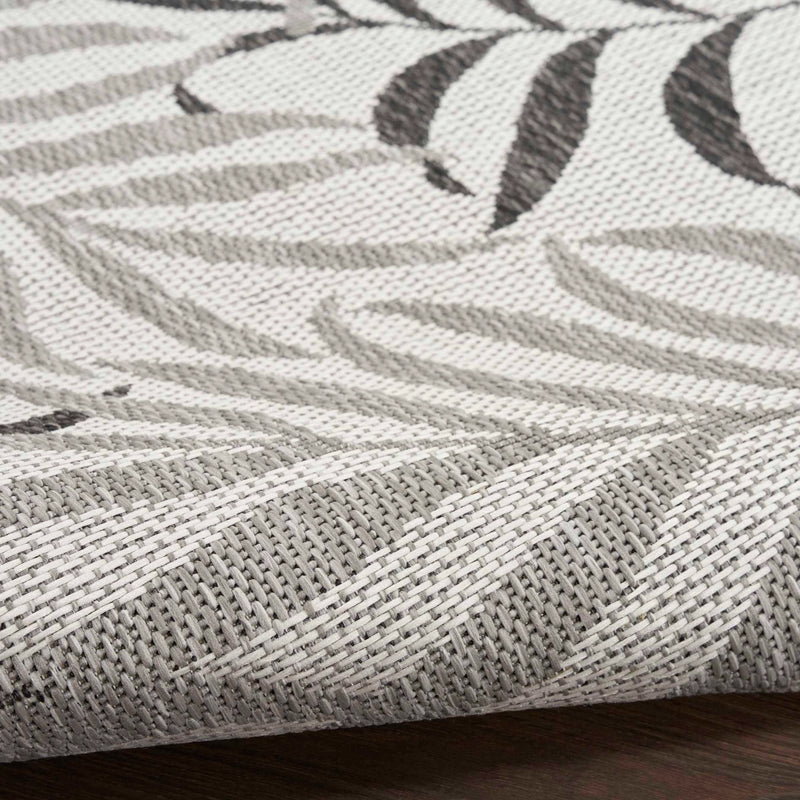 Annaleisa Indoor/Outdoor Grey Leaves Area Rug - Elegance Collection