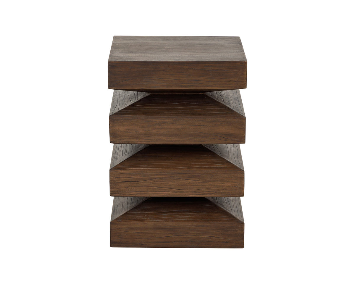 Robarts Dark Timber Concrete Accent Table - Indoor/Outdoor