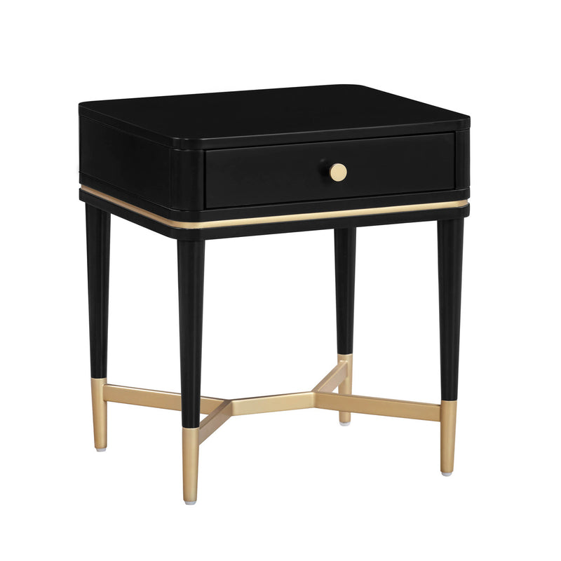 Kace Black Nightstand - Luxury Living Collection