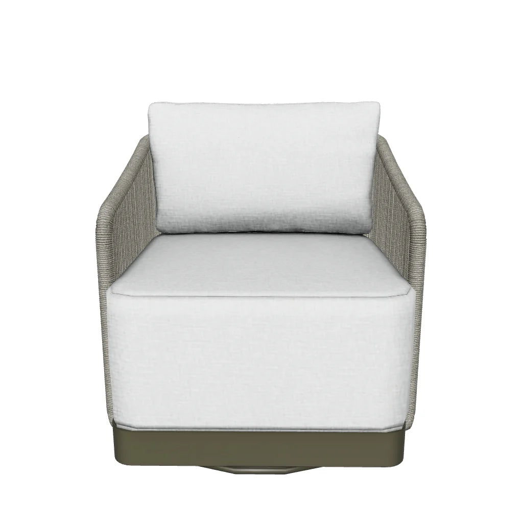 Allariz Outdoor Warm Grey Swivel Armchair (Set of 2)