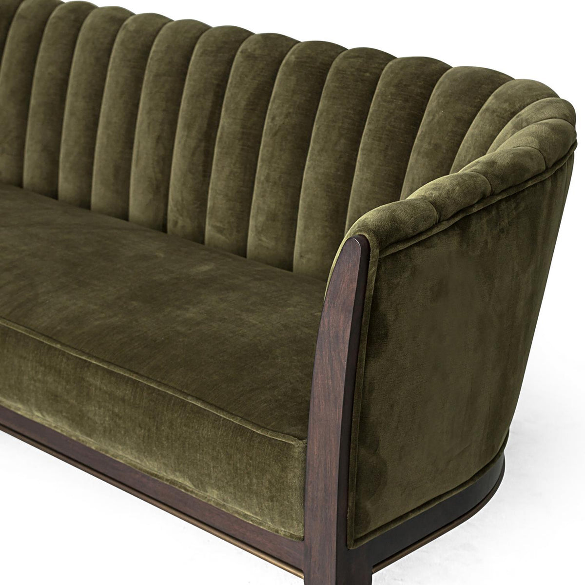 Channel 80" Moss Green Velvet Sofa